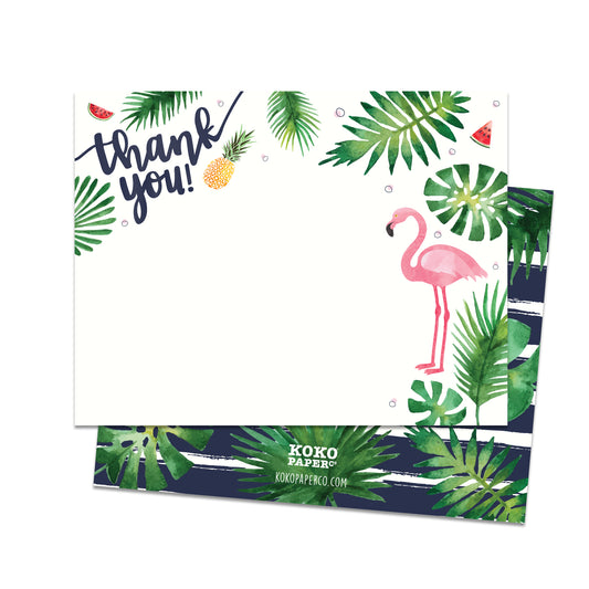 Pink Flamingo Thank You Cards (Flat)