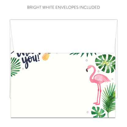 Pink Flamingo Thank You Cards (Flat)
