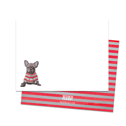 French Bulldog in Sweater Blank Note Cards (Flat)