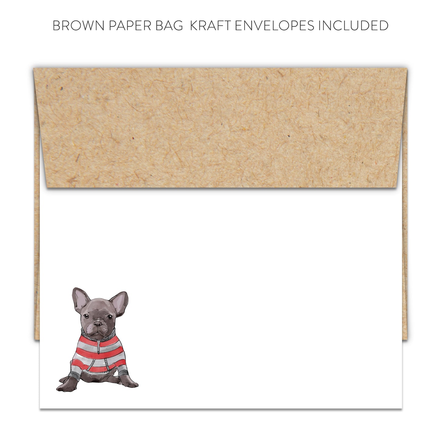 French Bulldog in Sweater Blank Note Cards (Flat)