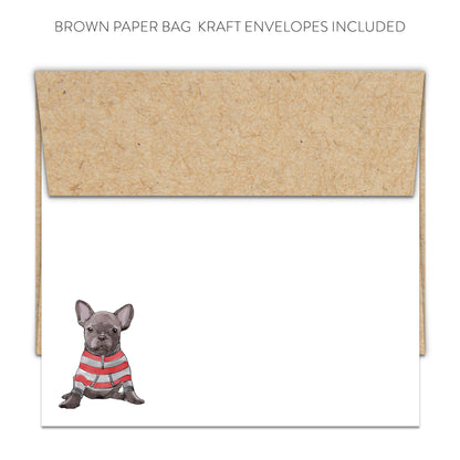 French Bulldog in Sweater Blank Note Cards (Flat)