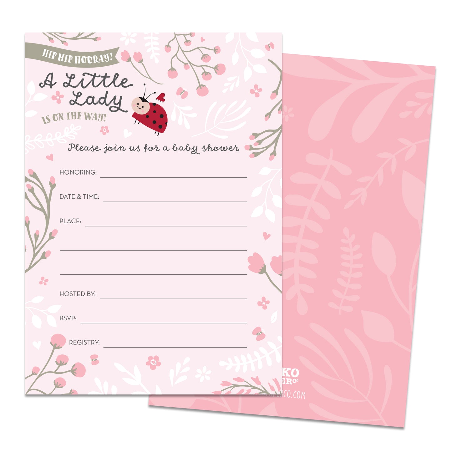 Little Lady on the Way Ladybug Baby Shower Invitations