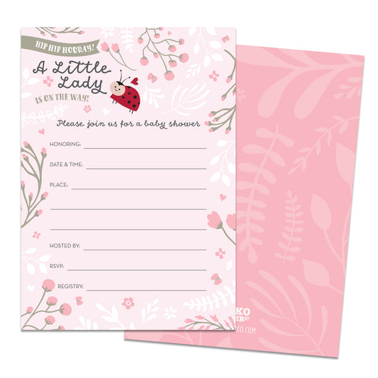 Little Lady on the Way Ladybug Baby Shower Invitations