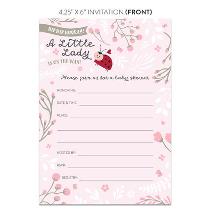 Little Lady on the Way Ladybug Baby Shower Invitations