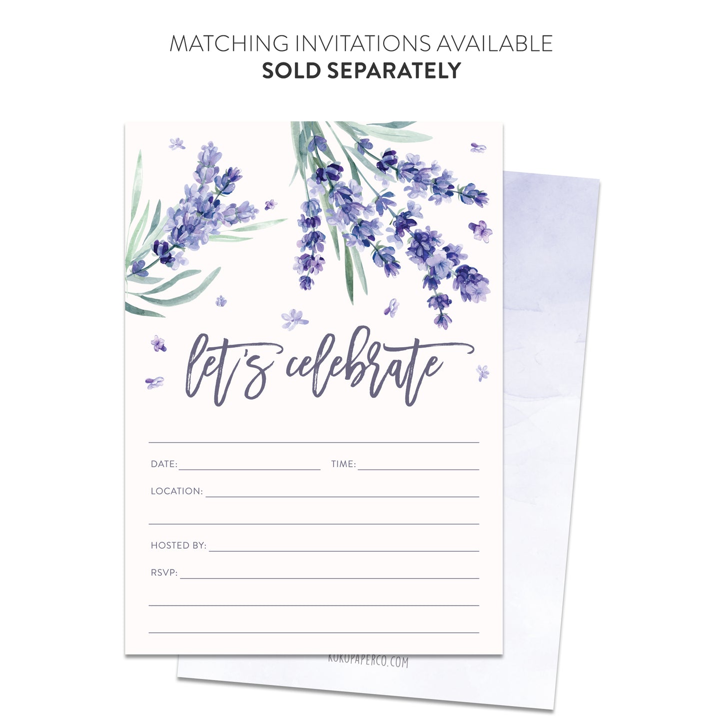 Lavender Thank You Cards (Flat)
