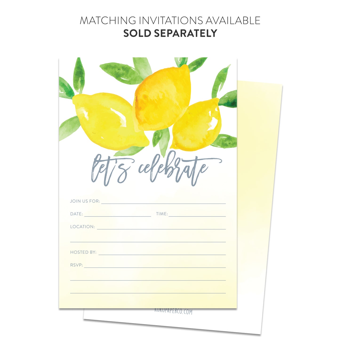 Lemon Thank You Cards (Flat)