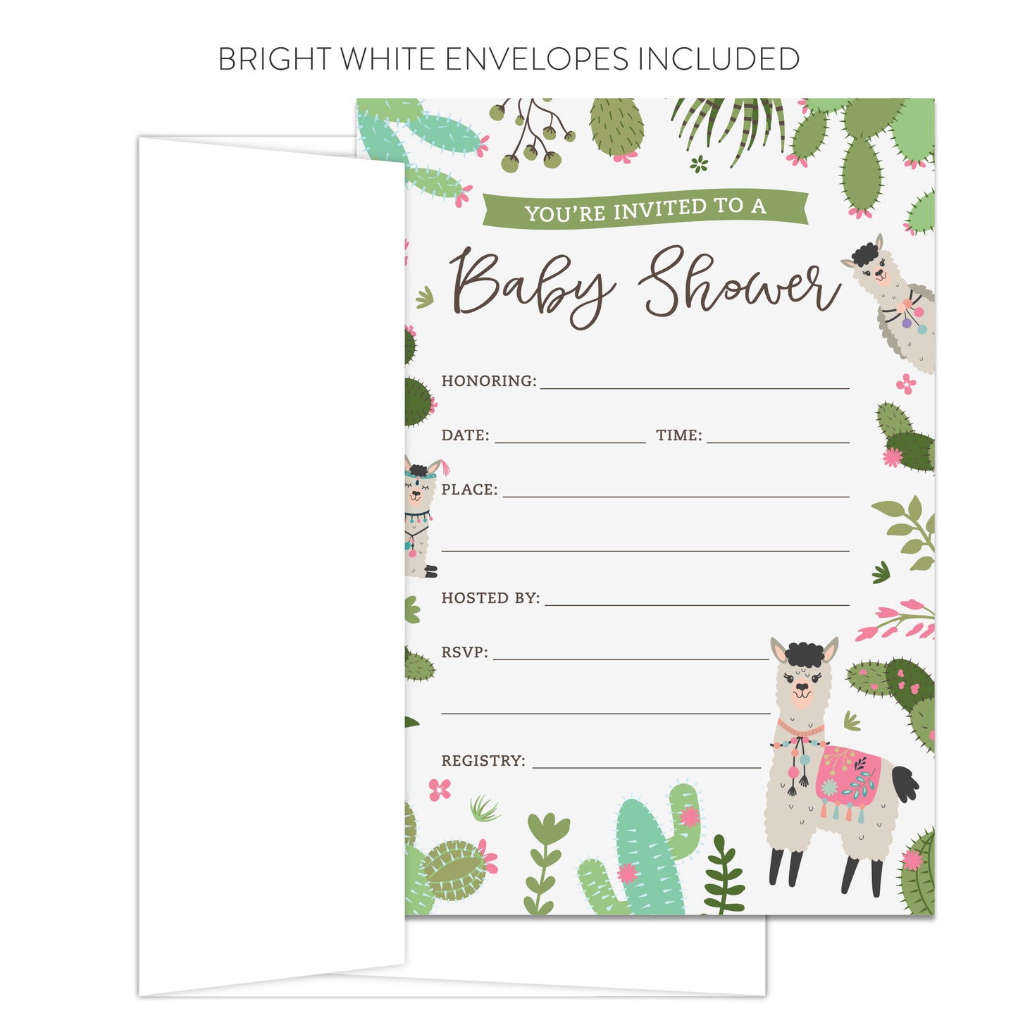 Llama Baby Shower Invitations