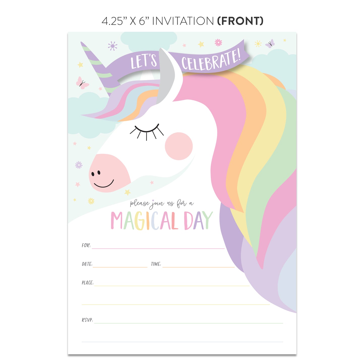 Magical Unicorn Party Invitations