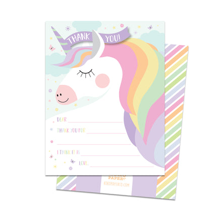 Magical Unicorn Fill-in-the-Blanks Thank You Cards (Flat)