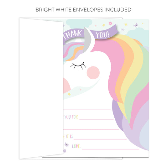 Magical Unicorn Fill-in-the-Blanks Thank You Cards (Flat)