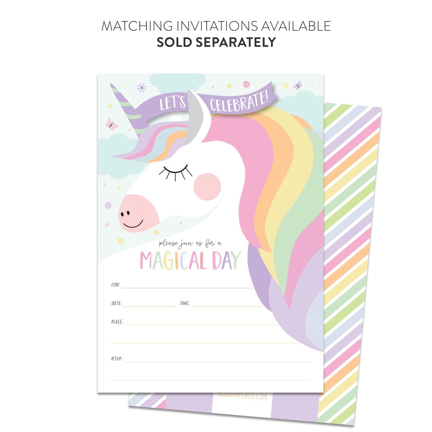 Magical Unicorn Fill-in-the-Blanks Thank You Cards (Flat)