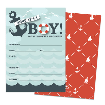 It's a Boy! Nautical Baby Shower Invitations