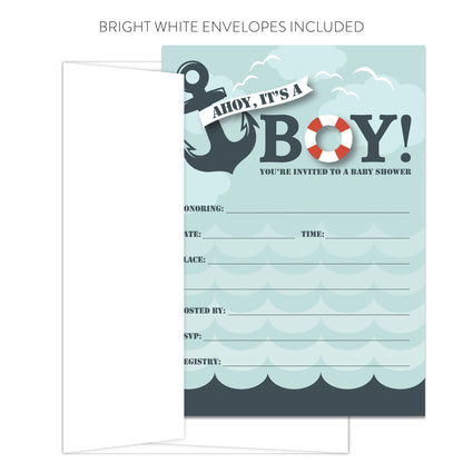 It's a Boy! Nautical Baby Shower Invitations