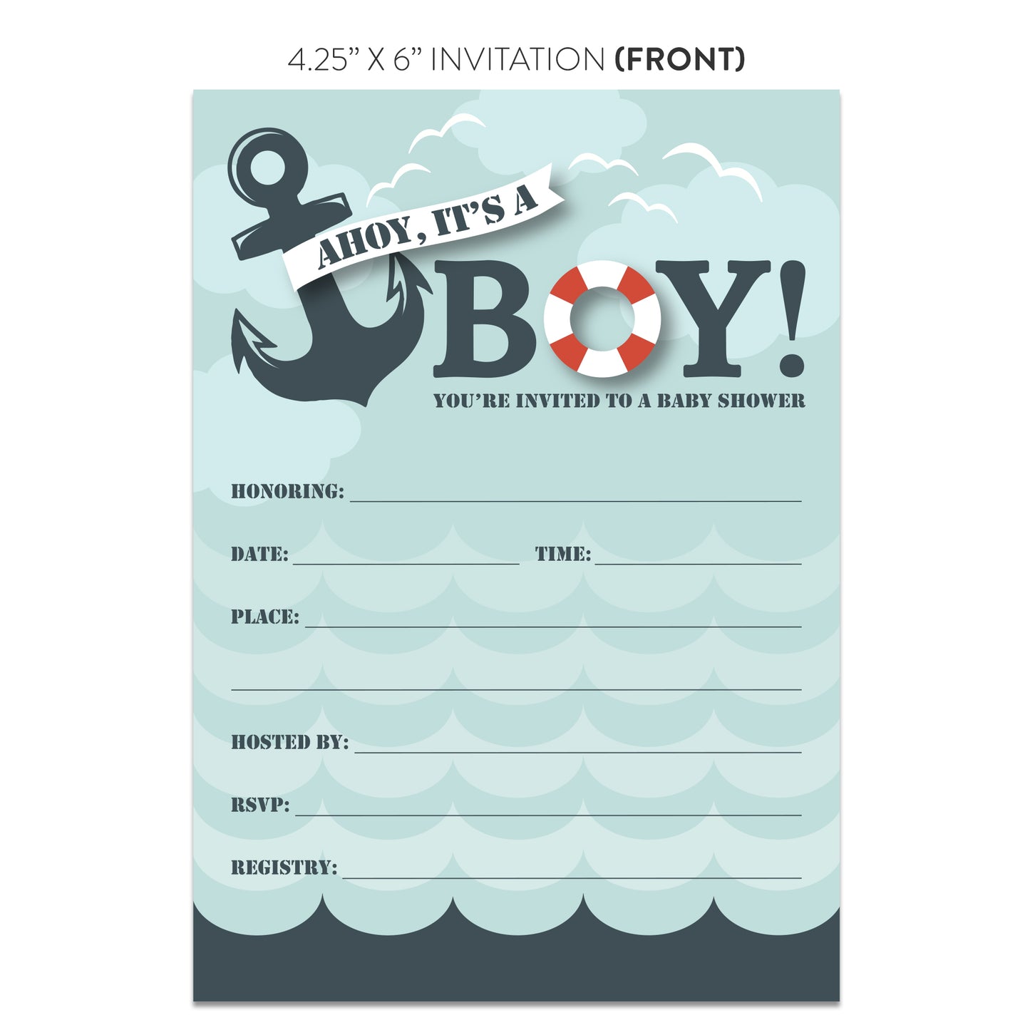 It's a Boy! Nautical Baby Shower Invitations
