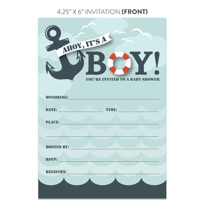 It's a Boy! Nautical Baby Shower Invitations