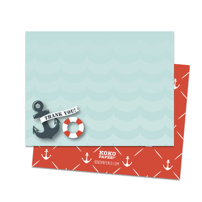 Nautical Thank You Cards (Flat)