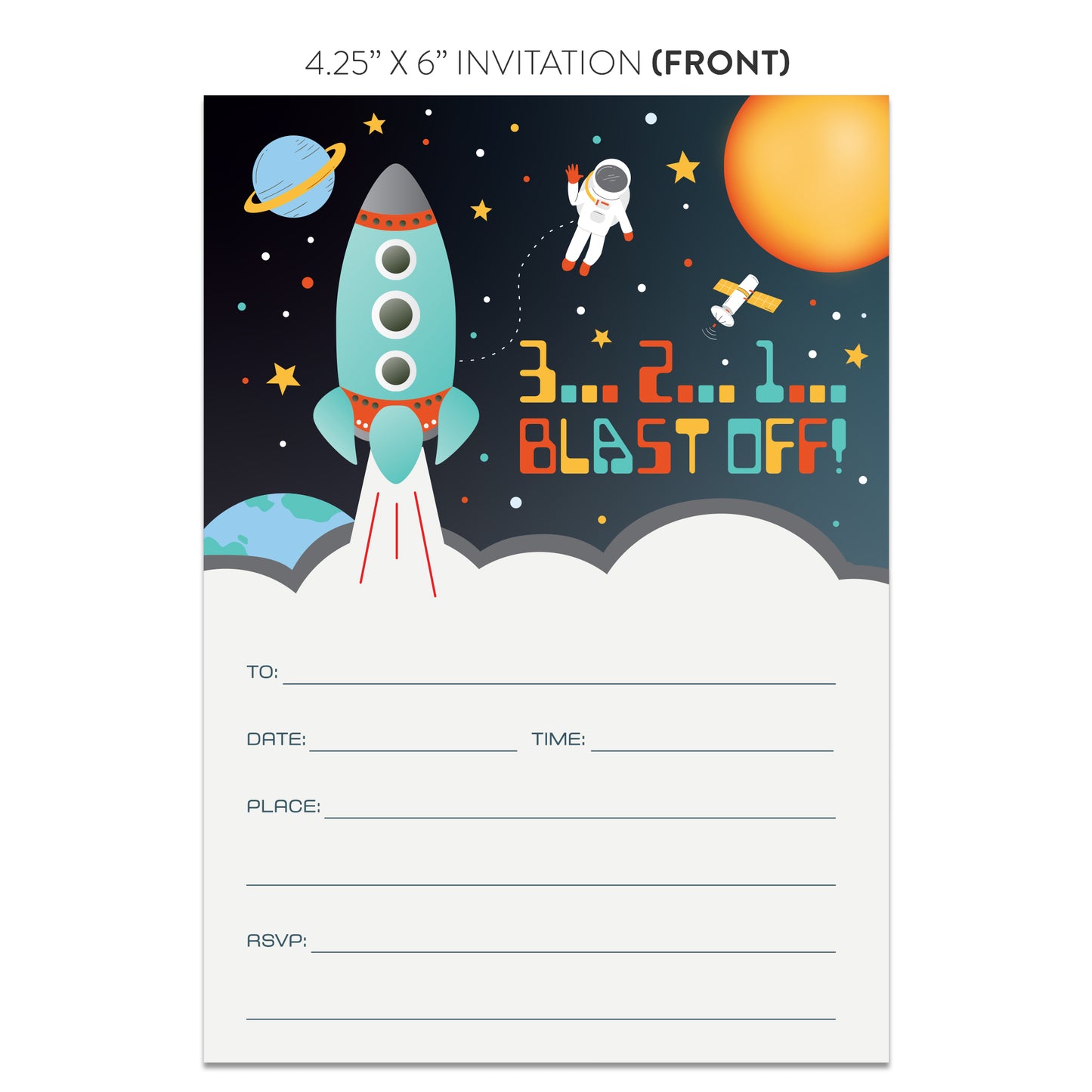 Outer Space Party Invitations
