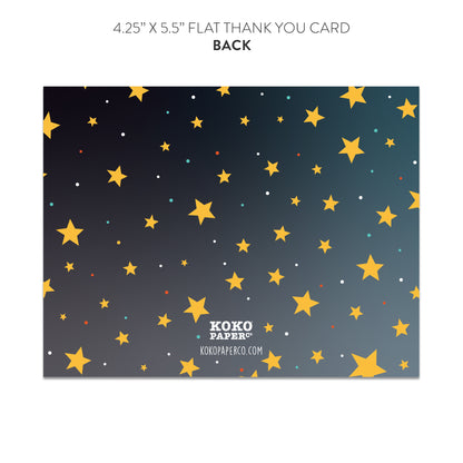 Outer Space Multiple Choice Fill-in-the-Blanks Thank You Cards (Flat)