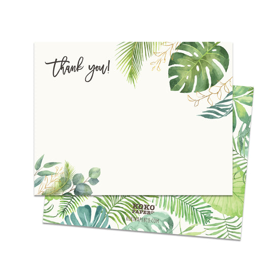 Palm Leaves Thank You Cards (Flat)