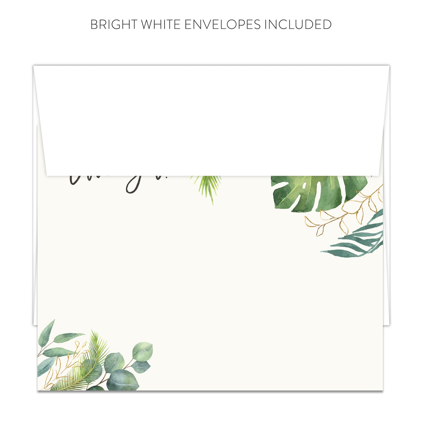 Palm Leaves Thank You Cards (Flat)