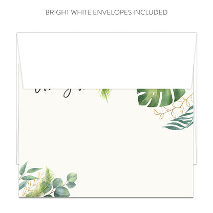 Palm Leaves Thank You Cards (Flat)