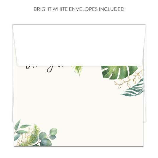 Palm Leaves Thank You Cards (Flat)