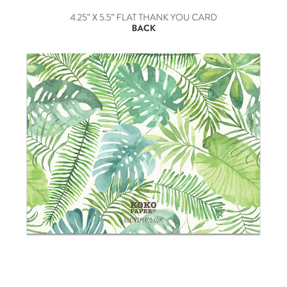 Palm Leaves Thank You Cards (Flat)