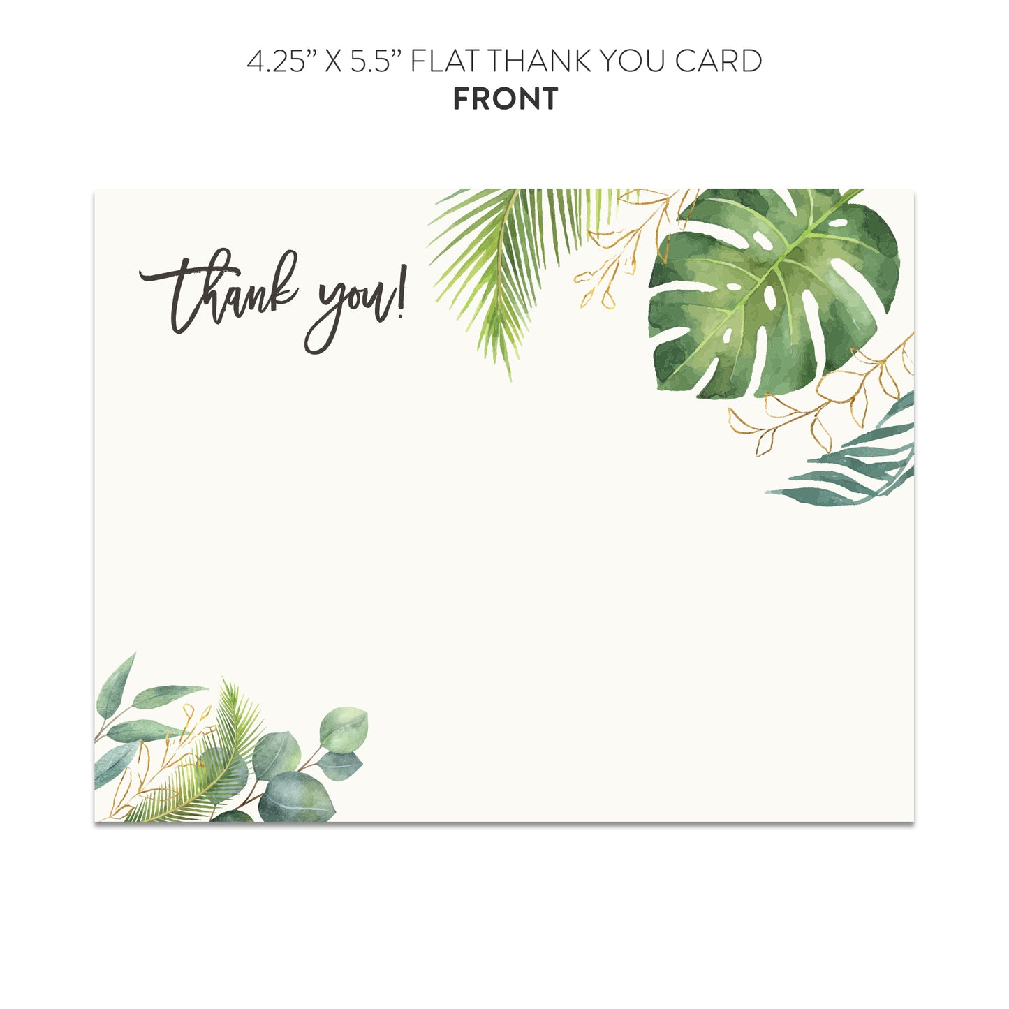 Palm Leaves Thank You Cards (Flat)