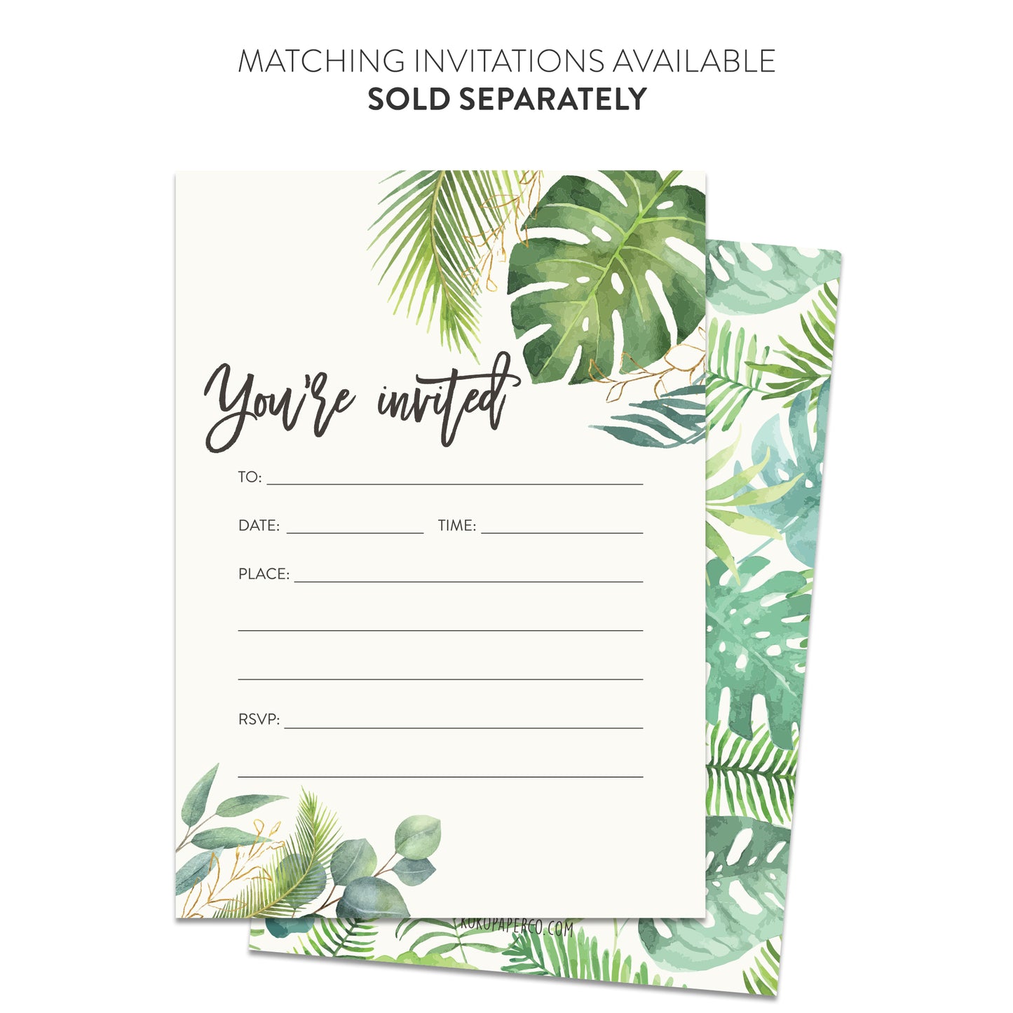 Palm Leaves Thank You Cards (Flat)
