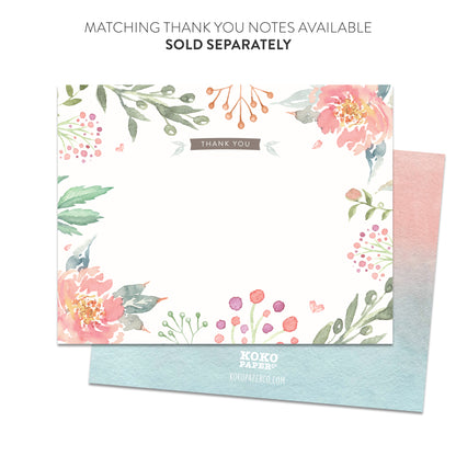 Pink Floral Bridal Shower Invitations