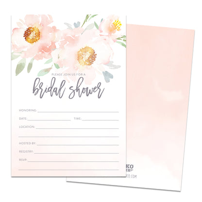 Pink Peony Bridal Shower Invitations