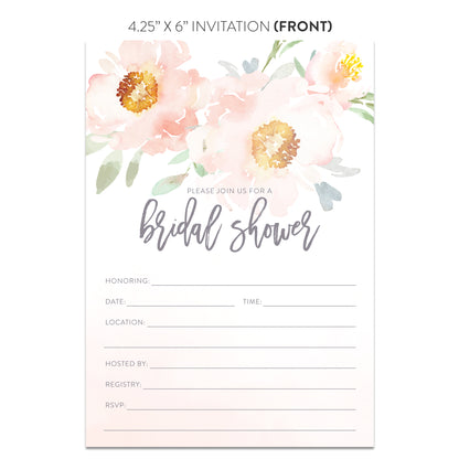 Pink Peony Bridal Shower Invitations
