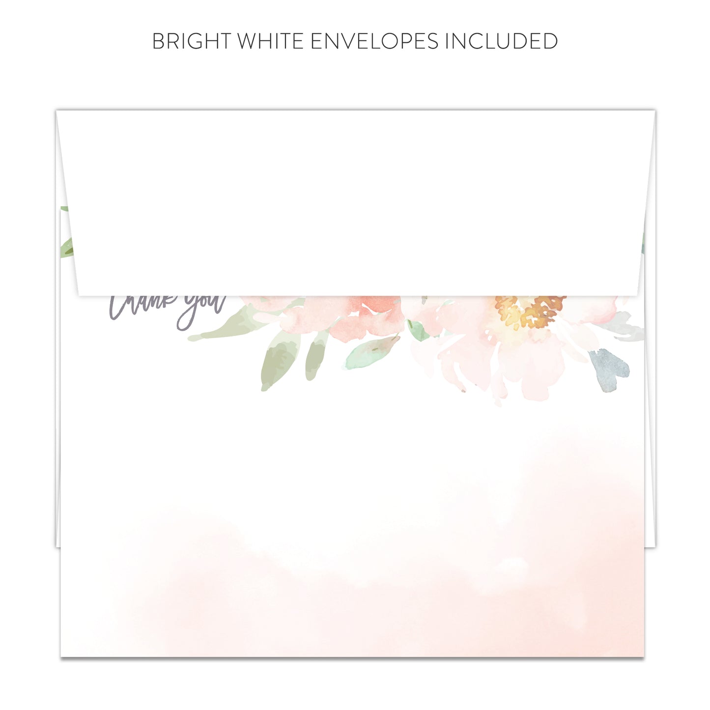 Pink Peony Thank You Cards (Flat)