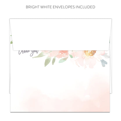 Pink Peony Thank You Cards (Flat)