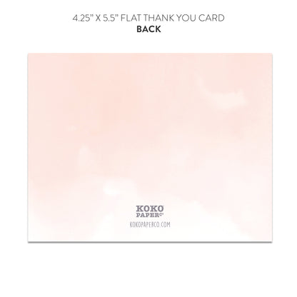 Pink Peony Thank You Cards (Flat)