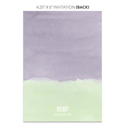 Purple Floral Baby Shower Invitations