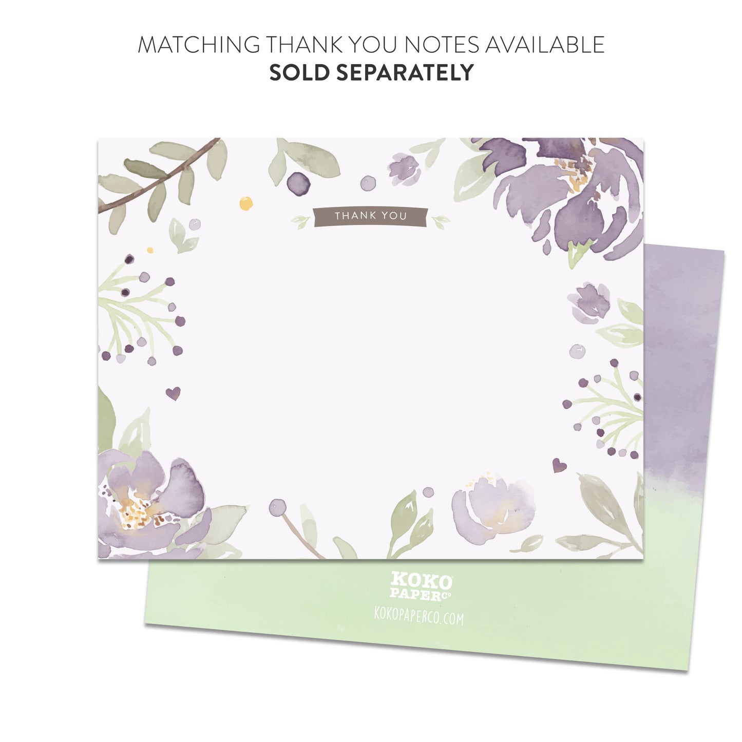 Purple Floral Baby Shower Invitations