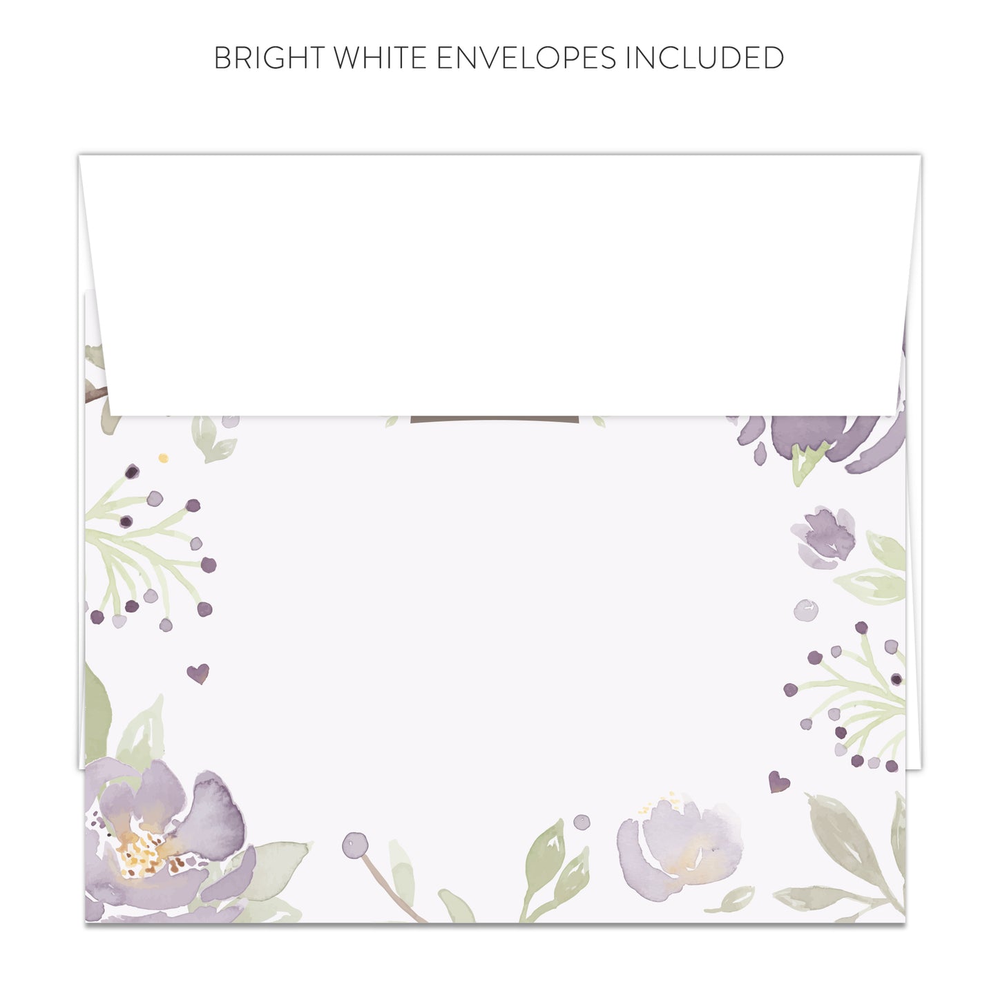 Purple Floral Thank You Cards (Flat)