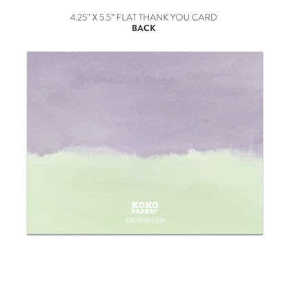 Purple Floral Thank You Cards (Flat)