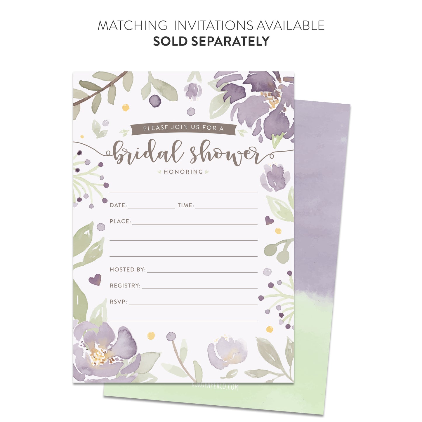 Purple Floral Thank You Cards (Flat)