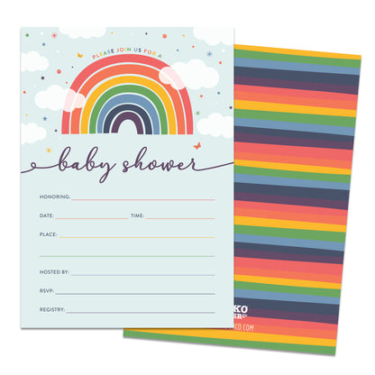 Rainbow Baby Shower Invitations