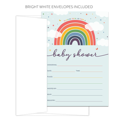 Rainbow Baby Shower Invitations