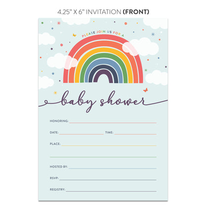 Rainbow Baby Shower Invitations