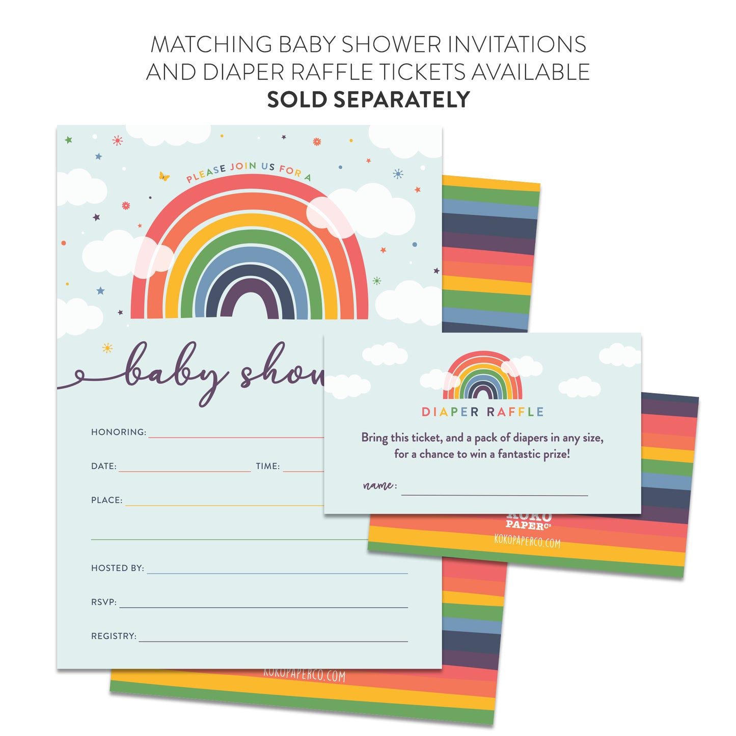 Rainbow Thank You Cards (Flat)