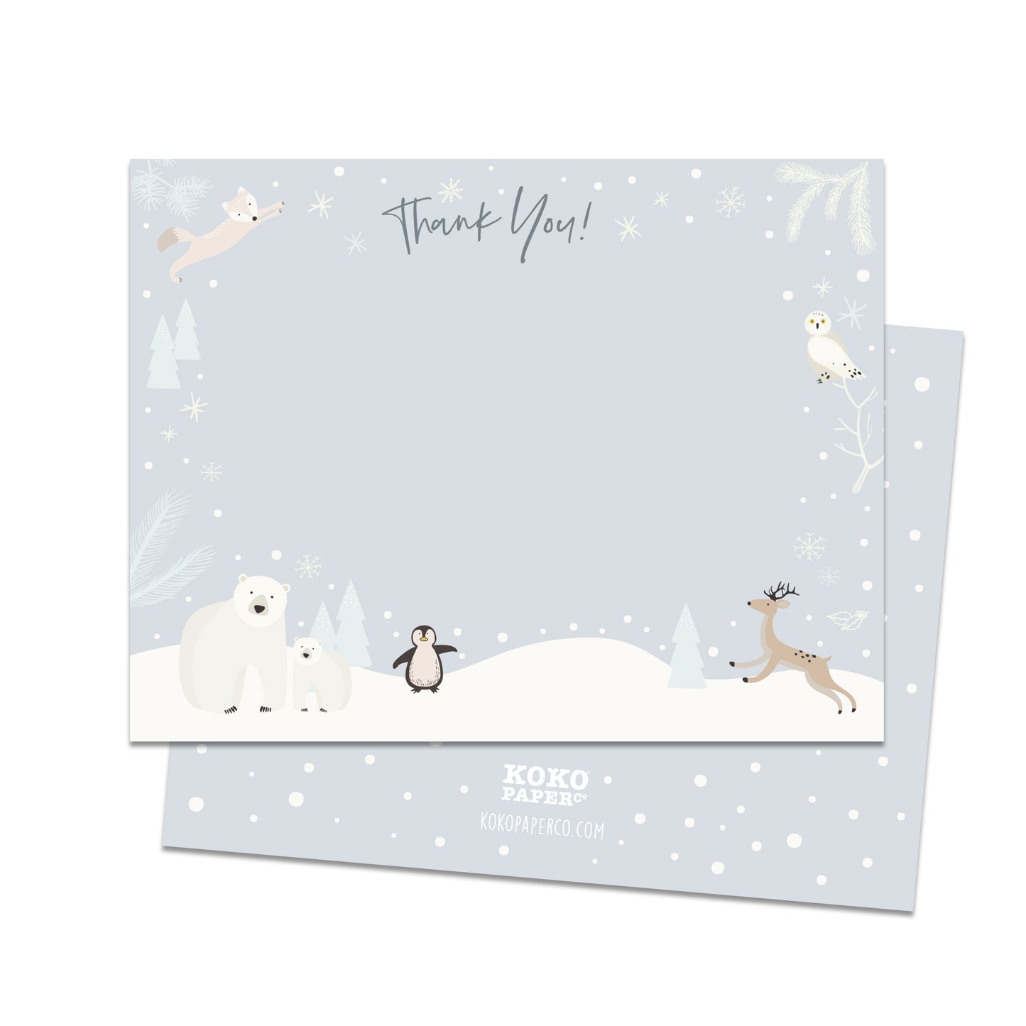 Snowy Winter Wonderland Thank You Cards (Flat)