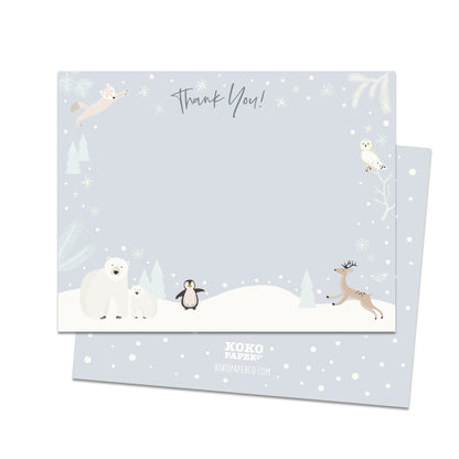 Snowy Winter Wonderland Thank You Cards (Flat)