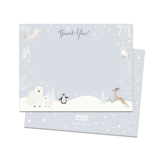Snowy Winter Wonderland Thank You Cards (Flat)