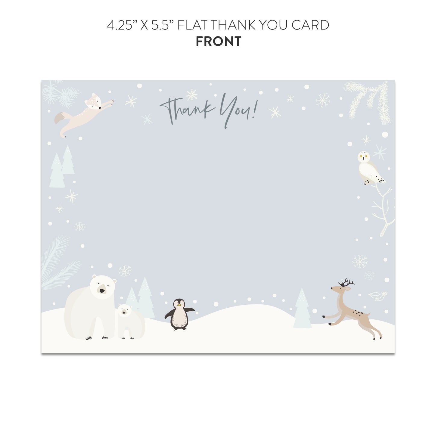 Snowy Winter Wonderland Thank You Cards (Flat)