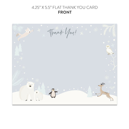 Snowy Winter Wonderland Thank You Cards (Flat)