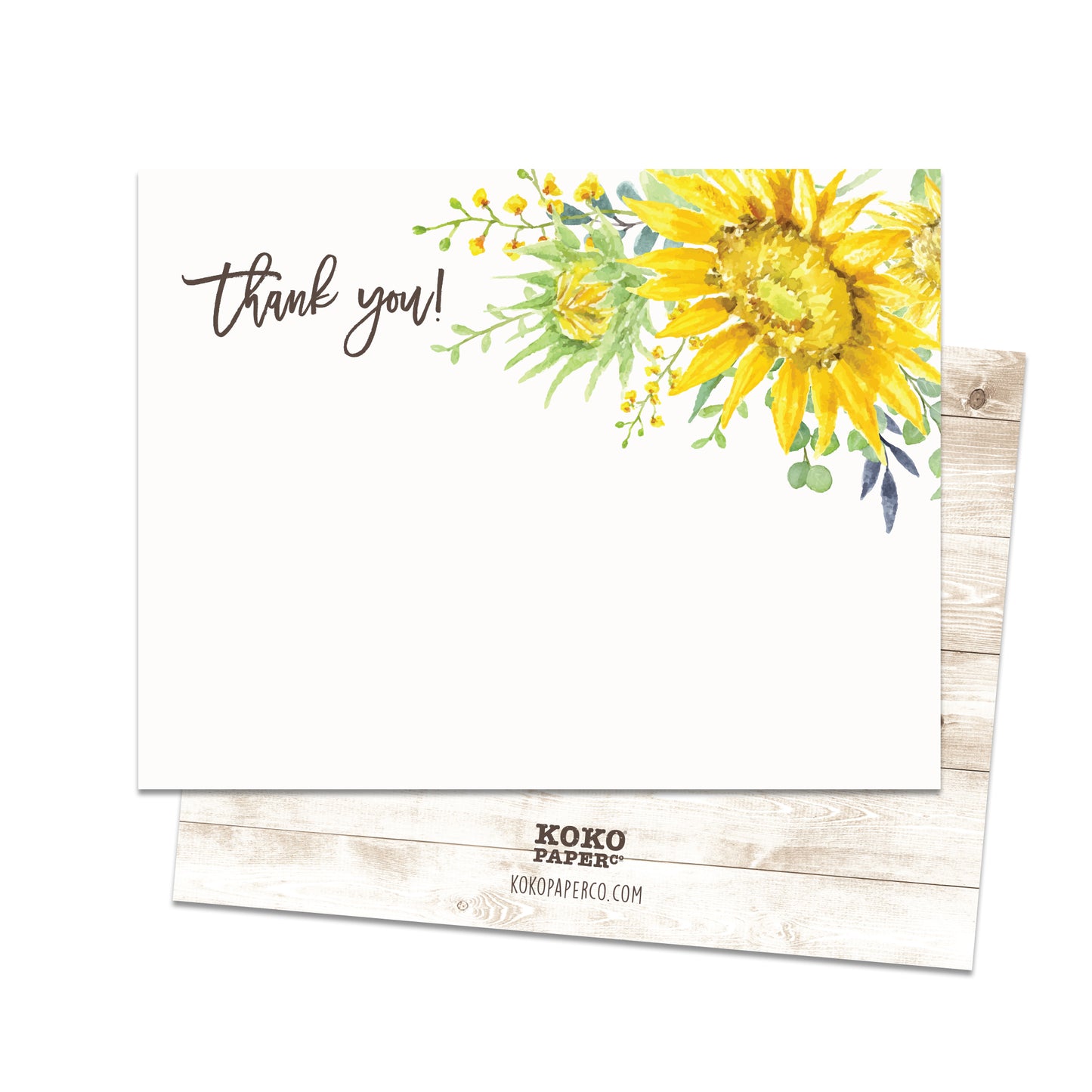 Sunflower Thank You Cards (Flat)